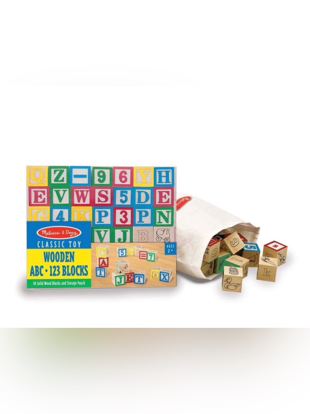 Melissa & Doug Wooden Letter and Numbers Blocks 2 sets combined